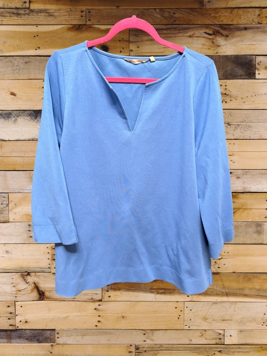 Soft Surroundings Tops - Soft Surroundings Light Blue Split Neck 3/4 Sleeve Knit Tunic Size XL